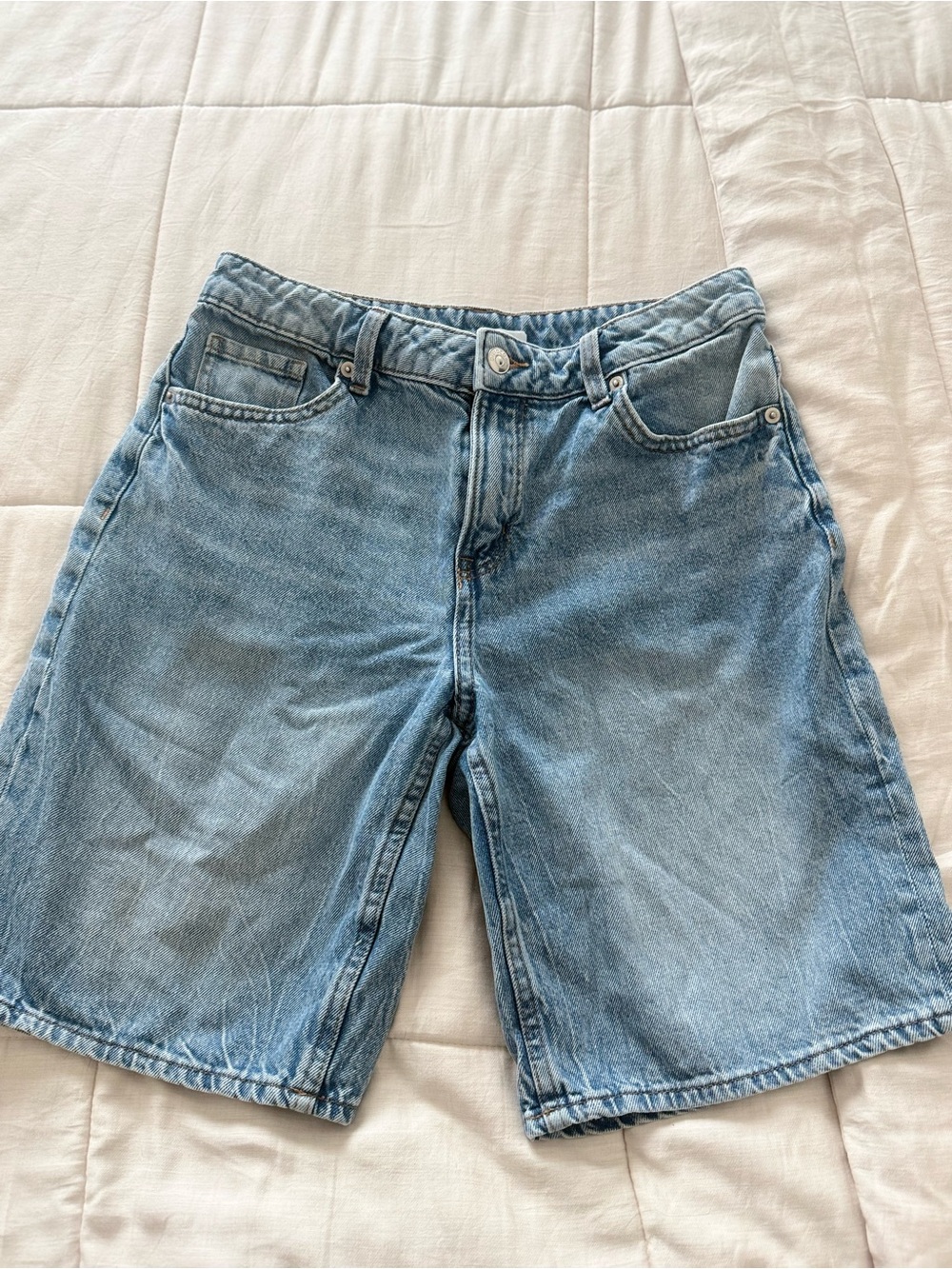 H&M Light Blue Denim Jean Bermuda